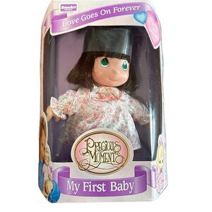 NEW! Vtg 1995 Precious Moments My First Baby Brunette Doll Love Goes On Forever